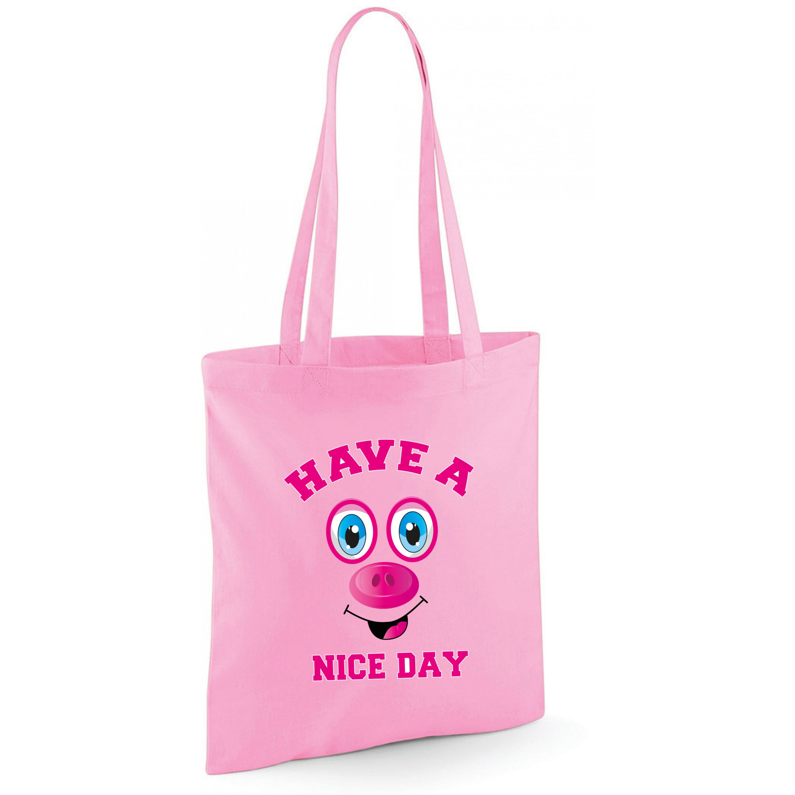 Schoudertas meisjes varken lichtroze have a nice day 42 x 38 cm shopper tote bag Tassen voordeel